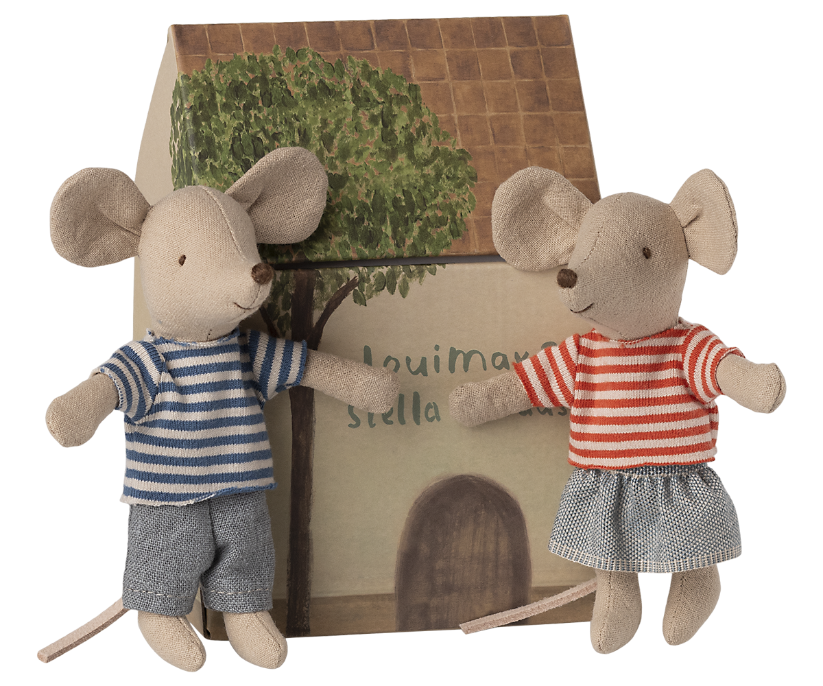 LouiMax und Stella, kleine Geschwistermäuse. Maileg