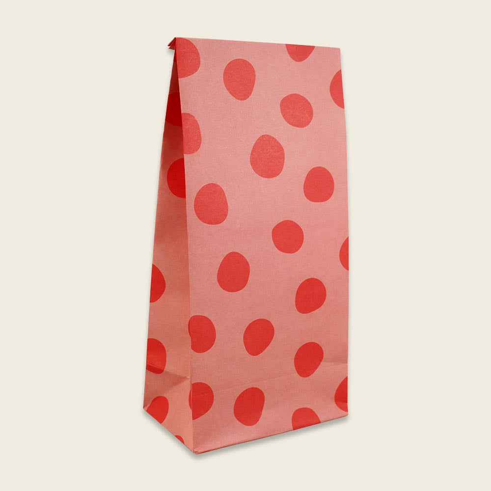 Papiergeschenktüte rosa mit roten Punkten (Set mit 6 Tüten), Ava & Yves