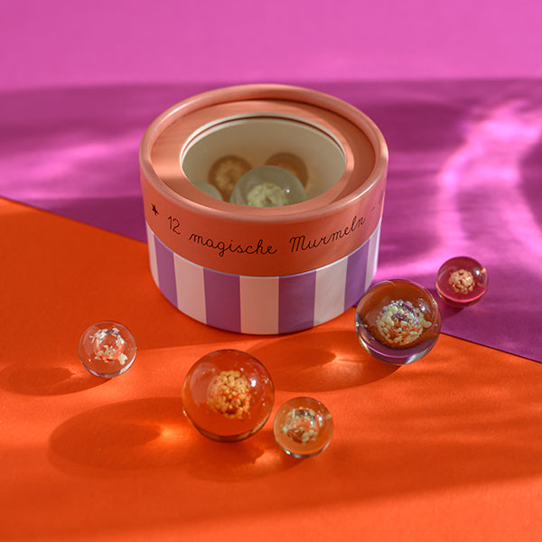 Magische Murmeln, Pink - Glow in the Dark, 12 Stück in Geschenkverpackung