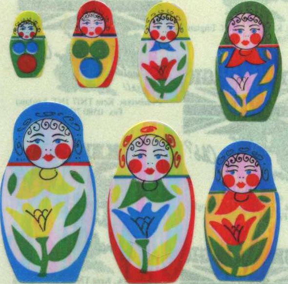 Stickermagic, Pearlie Stickers - Russian Dolls