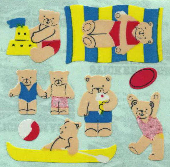 Stickermagic, Paper Stickers -Micro Teddy Seaside